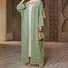 Muslim Dress Women Exquisite Embroidered Muslim Robe Dress – Elegant Long Cardigan With Middle Eastern Cultural Flair_ecoleips.com