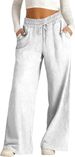 Women's Summer Casual Belted Beach Vacation Pants Loose Fitting with Pockets European American Style Fashion Polyester_ecoleips.com