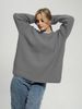 Oversized Knit Sweater – Round Neck, Long Sleeve, Polyester-Acrylic Blend (S-XL, 6 Colors, Drop Shoulder, 3D Texture, Work-to-Weekend Staple)_ecoleips.com