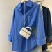 Women's Polo Collar Long Sleeve Shirt Korean Style Solid Color mid Length Sun Protection Loose Versatile Top for Spring/Autumn_ecoleips.com