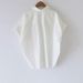 Women's Retro Hong Kong Style Short Sleeve Shirt Stylish Versatile White Loose Batwing Sleeve Collar Top for Summer 2026_ecoleips.com