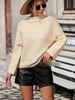 "Women's Loose Fit Pullover Sweater - Soft Acrylic Blend, Long Sleeve, Solid Color, Casual Comfort For Autumn & Winter"_ecoleips.com