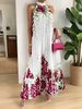 Elegant Women's Dress, Plus-size Printed Sleeveless Maxi Dress For Summer, Printed Pleated Style, Suitable For Everyday Wear, Travel, Parties, And Dates._ecoleips.com
