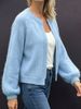 Ribbed Trim Knit Cardigan, Lightweight Soft Open Jacket_ecoleips.com