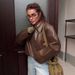 Women's Clothing New Retro Motorcycle Style Leather Jacket For Women Fashion Temperament Pu Leather Jacket For Women_ecoleips.com
