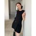 THE MIND High End Minimalist Dress 2025 Summer New Product With Waist Belt For Skinny Sleeveless Mid Skirt T235_ecoleips.com