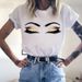Cross-border Supply Loose-fitting Fashionable Round-neck Eyelash Short Top T-shirt For Women_ecoleips.com