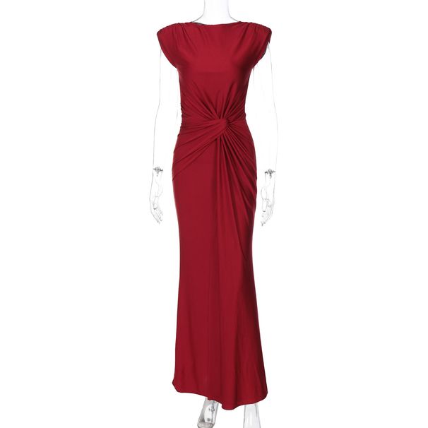European And American Best-Selling Women's Clothing 2026 Spring New Fashion Elegant Slim-Fit Pleated Solid Color_ecoleips.com