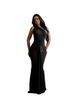 TW834 Solid Color Women's Off-Shoulder Slim Fit Dress Pleated Exposed Hips One Shoulder Fashionable Sexy Dress_ecoleips.com