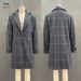 Cross-Border 2025 European And American Style Retro Plaid Casual Elegant Mid-Length Lapel C Women Woolen_ecoleips.com
