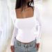 AC562 Creative Design 2024 Summer Trendy Street Style Polyester Pullover Square Neck Slim Fit Women's T-Shirt_ecoleips.com
