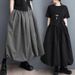 High Waisted Midi Skirt plus Size Women Loose Fit Flattering Solid Color Tie up a Line Full Skirt for 200 Lbs_ecoleips.com
