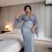 Elegant Solid Color Deep V High Waist Chiffon Sequin Splicing Long Evening Gown Formal Party Dinner Prom Dress_ecoleips.com