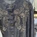 Women's European Style Embroidered Denim Shirt Stand Collar Loose Long Sleeve Retro Top For Spring Autumn_ecoleips.com