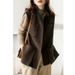 Aria Basics In-stock Korean And Japanese Foreign Trade Women's Coat, Solid Color Double-sided Woolen Vest Top_ecoleips.com