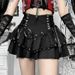 Black Heavy Metal Sexy Girl Skirt for Women XS24279 Halloween Streetwear Hot Versatile Bodycon Mini Skirt_ecoleips.com