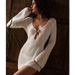 Women's Long Sleeved Bikini Swimsuit Cover Up Beach Dress European American Style Knitted Hollow Shell Decoration Sun Protection Clothing_ecoleips.com
