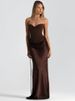 Mozision Off-shoulder Backless Sexy Maxi Dress Women Gown Elegant Patchwork Strapless Sleeveless Bodycon Club Party Long Dress_ecoleips.com