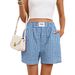 European And American Women's Clothing 2026 Spring/Summer New Casual Plaid Pocket With Labels, Boxer Shorts,_ecoleips.com