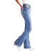 Women's Clothing Slimming Stretch Jeans Embroidered Back Pocket Double Buttons Denim Jeans For Spring Summer_ecoleips.com