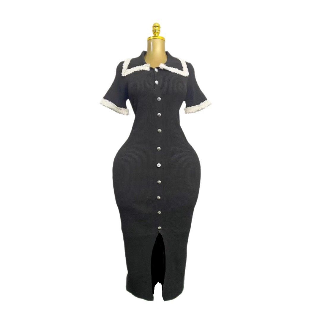 Women's Clothing Round Neck Knitted Dress Women's Summer Small_ecoleips.com