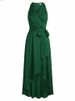 Freeacy Women's Solid Color Halter Wrap High-Low Midi Dress 2026 Summer Elegant Office Dress For Office Ladies Pleated Dresses_ecoleips.com