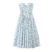 2024 Autumn New European And American French Style Fresh Vacation Floral Strapless Waist-Cinching Mid-Length Backless_ecoleips.com