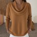 Women's Solid Color Long Sleeve Top Sweater Autumn Winter New Clothing For Ladies_ecoleips.com