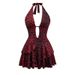 Sexy Leopard Print Suspender Slim Fit Dress for Women Sleeveless Hollowed out Deep V European And American Style Party Dress_ecoleips.com
