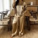 Women's round Neck Printed Casual Sports Set Long Sleeved Trousers Spring Autumn Clothing_ecoleips.com