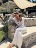 European And American Style Beach Dress for Women V-Neck Hollow Slim Long Sleeve Summer Dress New Export Design_ecoleips.com