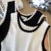 Women's Clothing Contrast Color Sleeveless Vest Camisole Ice Silk Sweater Top_ecoleips.com