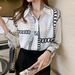 Women's Clothing commuter chiffon long sleeved shirt spring new style elegant silky chain printed long sleeved top_ecoleips.com