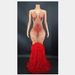 Women’s Clothing singer host model rhinestone sling backless feather stitching mopping party dress dress_ecoleips.com