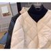 Lightweight Puffer Jacket For Women - Short, Loose Fit, Baseball Collar, Casual Winter Coat (White, Black, Khaki)_ecoleips.com