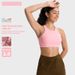 New Spring/Autumn Vertical Ribbed 2.0 High Neck Anti Exposure Sports Bra, High Strength Shock Absorption Fitness Yoga Bra_ecoleips.com