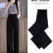 Women's Ice Silk Wide Leg Pants Slim Fit Straight Leg Dress Pants Casual Suit Pants Petite Thin Style Summer 2024_ecoleips.com