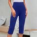 Summer High Waist Capri Pants for Women Elastic Slimming plus Size Loose Casual Leggings with Button Detailing_ecoleips.com