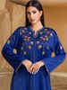 Color Blue Heavy Abaya Hand Sewn Diamond Dress Dress Party Long Skirt_ecoleips.com