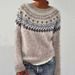 New European And American Style Sweater For Women Wish Hot Sale Round Neck Color Block Loose Fashion Pullover_ecoleips.com