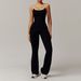 Women’s Clothing Back Yoga Jumpsuit Pleated Flared Running Sports Fitness Flared Jumpsuit_ecoleips.com