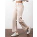 Women's Slimming Straight Leg Denim Trousers American Style Apricot Color Fashionable Trendy Stretchy Casual Versatile For All Seasons_ecoleips.com
