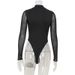 Women's Clothing Long Sleeve Street Sexy Mesh Splicing Tight Bodysuit_ecoleips.com