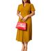 Women's Clothing Summer New Short Sleeved V Neck Pleated High Waist Fashionable Temperament Waist Dress_ecoleips.com