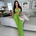 Women's Clothing Summer Hot Sale Decorative Buckle Solid Color Sexy Halter Neck Two Piece Set_ecoleips.com