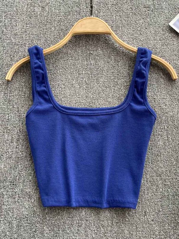 Tank Top Women Sexy Backless Y2k Top Slim Fit Bottoming Blouse Solid Crop Top Sleeveless Camis Mujer_ecoleips.com
