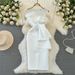 Elegant Off-Shoulder Slim Fit Bodycon Dress with 3D Floral Embroidery High Waist Midi Length Women's Clothing/Dress_ecoleips.com