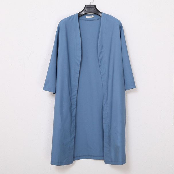 8852025 Spring New Loose Large Cotton And Cardigan Medium To Linens Long Sleeve Coat Trendy_ecoleips.com