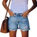 Women's Clothing Street Fashionista Ripped Straight Pants Women's Wide Leg Denim Shorts_ecoleips.com