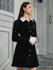 K New Holiday Party One Row Fashionable Sequin Long Sleeved Women's Dress_ecoleips.com